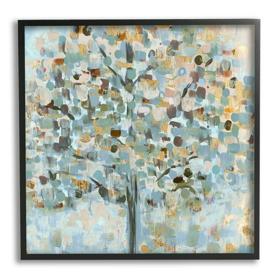 Stupell Industries Abstract Speckled Tree Leaves Nature Painting Glam Detail Painting Black Framed Art Print Wall Art, Design by Susan Jill