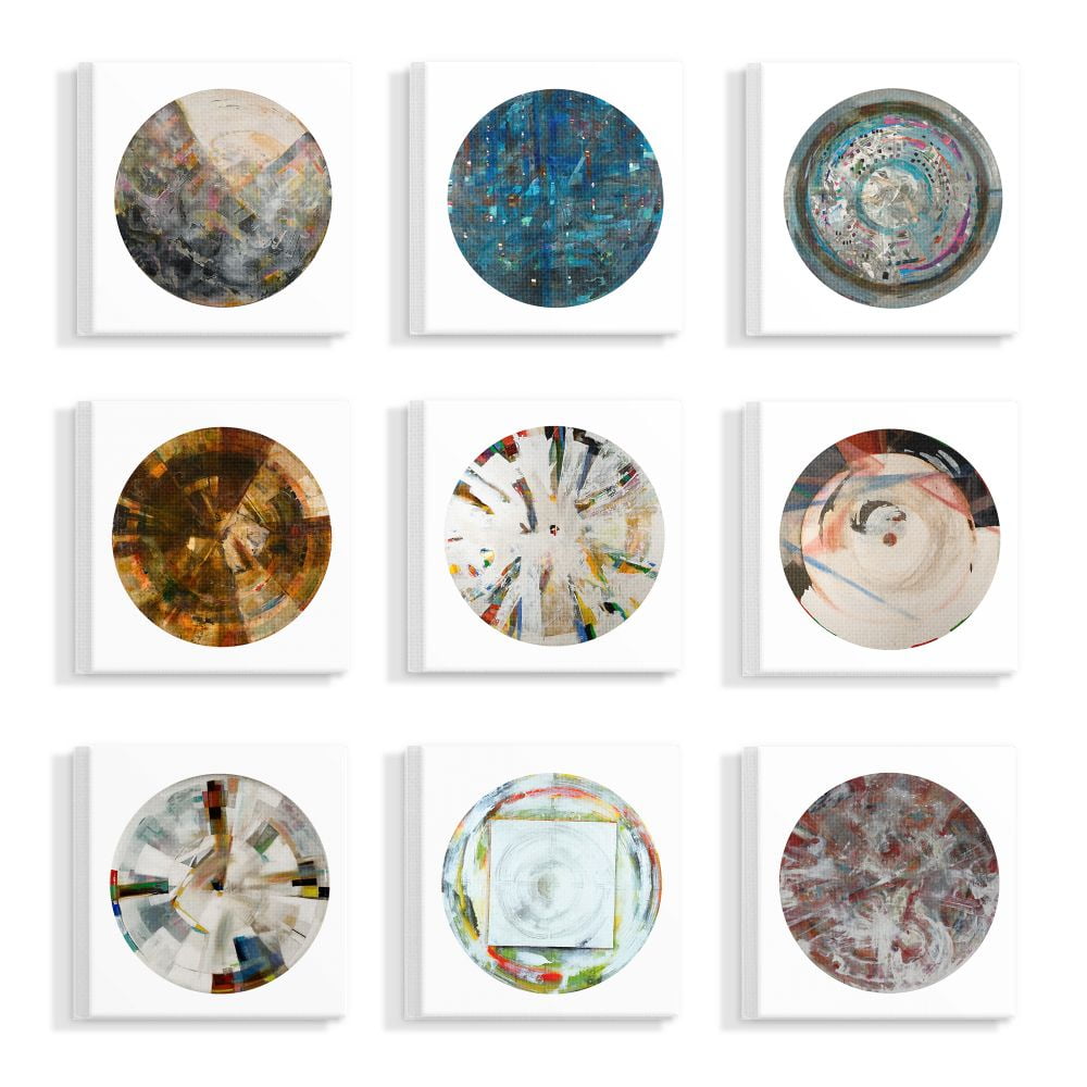 Stupell Industries Abstract Sphere Geometric Pattern Paintings Canvas Wall Art by Bellissimo Art