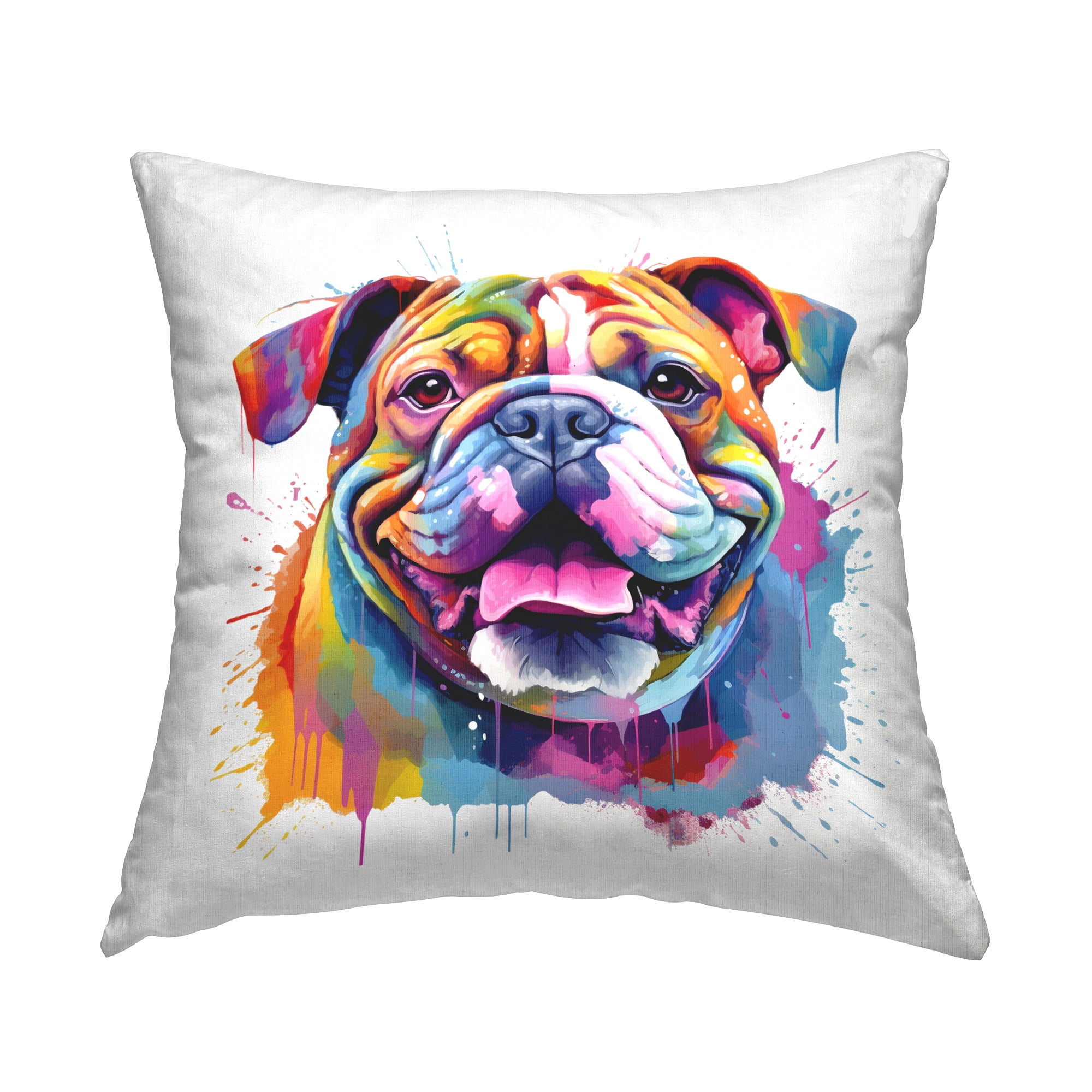 Stupell Industries Abstract Splash Bulldog Decorative Printed Throw Pillow, 18 x 18