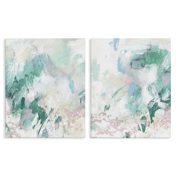 Stupell Industries Contemporary Abstract Splatter Green Detail 2pc Canvas Art Set, 24 x 30 each, by June Erica Vess