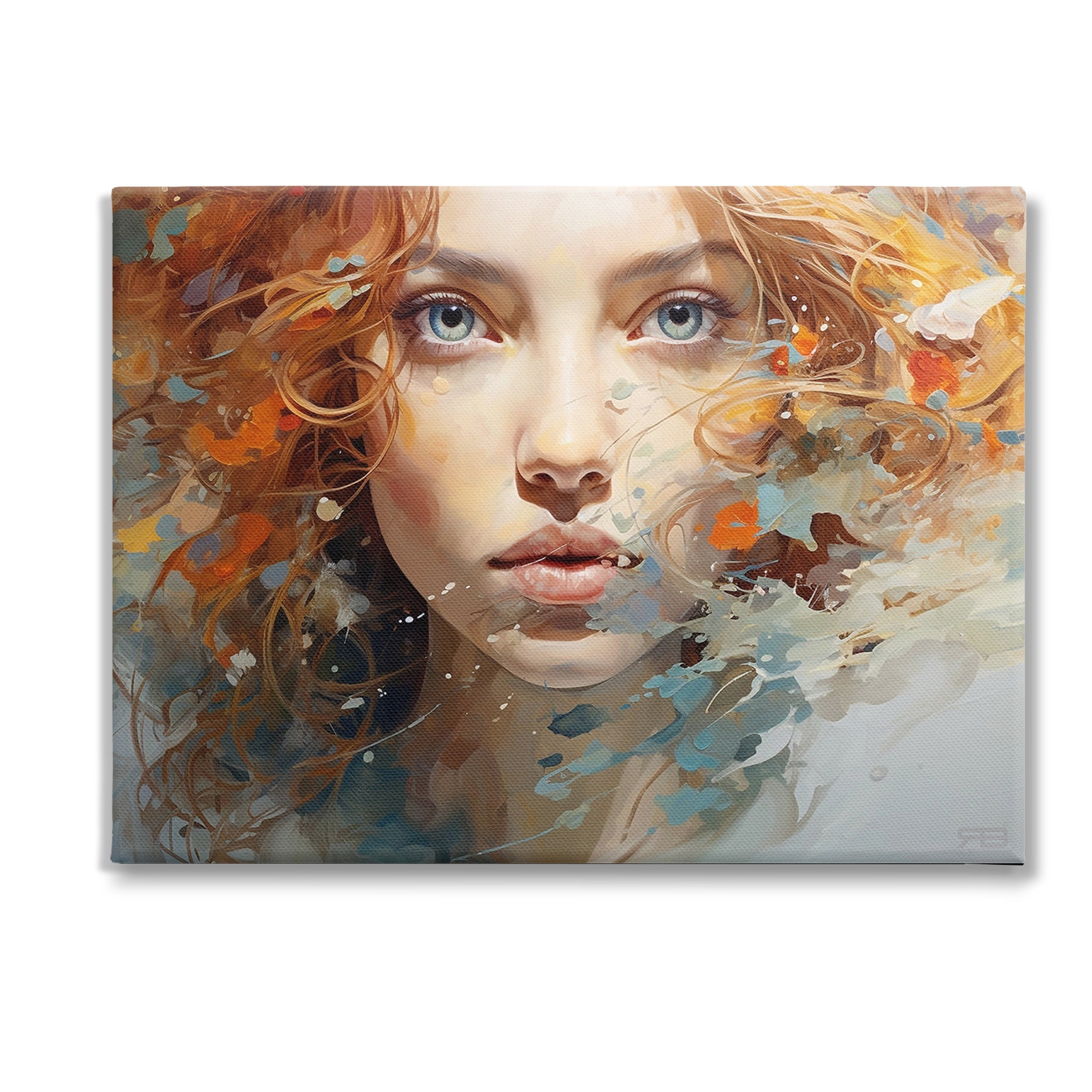 Stupell Industries Abstract Splatter Portrait Abstract Painting Gallery Wrapped Canvas Art Print Wall Art, 48 x 36