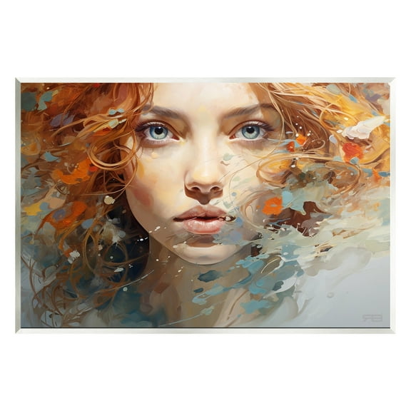 Stupell Industries Abstract Splatter Portrait Abstract Painting Unframed Art Print Wall Art, 15 x 10