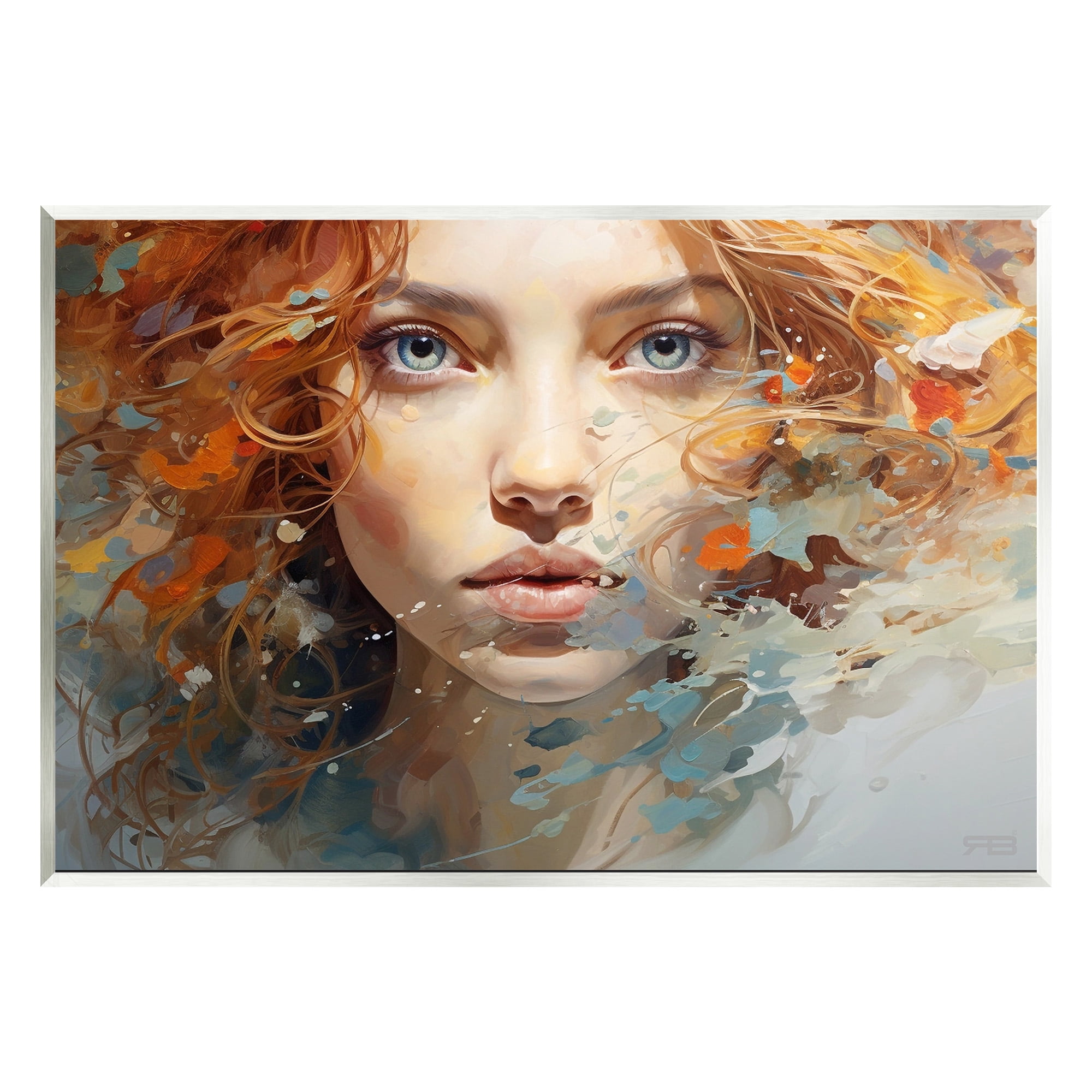 Stupell Industries Abstract Splatter Portrait Abstract Painting Unframed Art Print Wall Art, 19 x 13