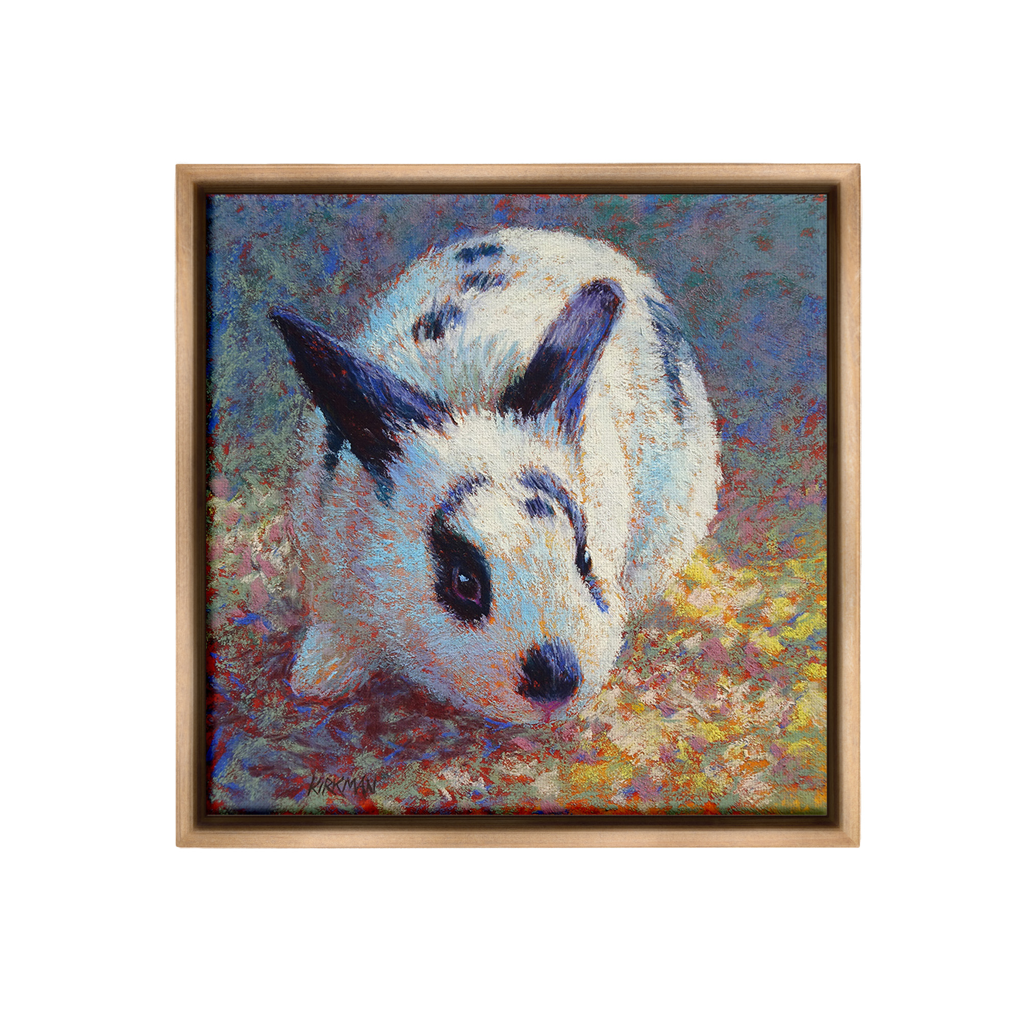 Stupell Industries Abstract Spotted Rabbit Animals & Insects Painting Brown Floater Framed Canvas Art Print Wall Art, 18 x 18