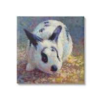 Stupell Industries Abstract Spotted Rabbit Animals & Insects Painting Gallery Wrapped Canvas Art Print Wall Art, 17 x 17