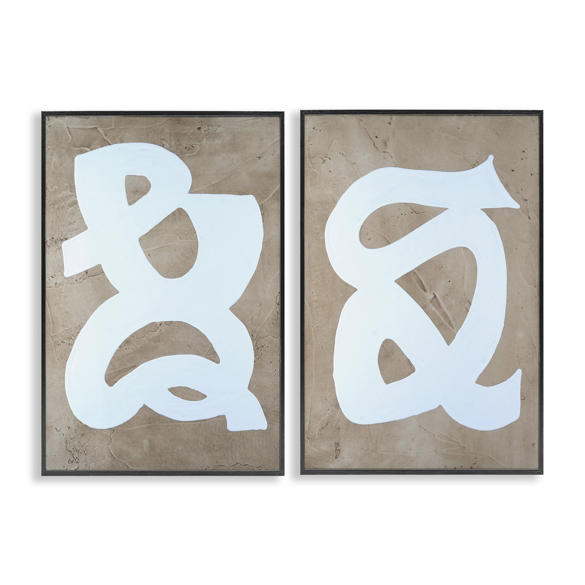 Stupell Industries Abstract Squiggle Line Abstract Painting Black Framed Art Print Wall Art, 16 x 24, Set of 2