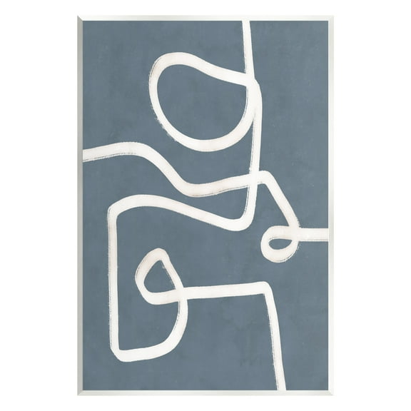 Stupell Industries Abstract Squiggle Shape Contemporary Paint Stroke Design Graphic Art Unframed Art Print Wall Art, Design by Nina Blue