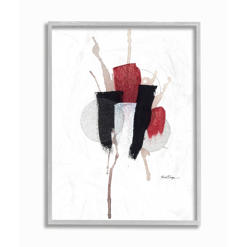 Stupell Industries Abstract Stained Pointillism Centric Circle Design Framed Wall Art Design by Kim Rupe