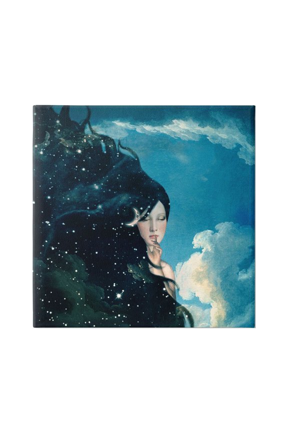 Industries Abstract Starry Night Sky Hair Daytime Clouds Canvas Wall Art, 24 x 24, Design by Paula Belle Flores