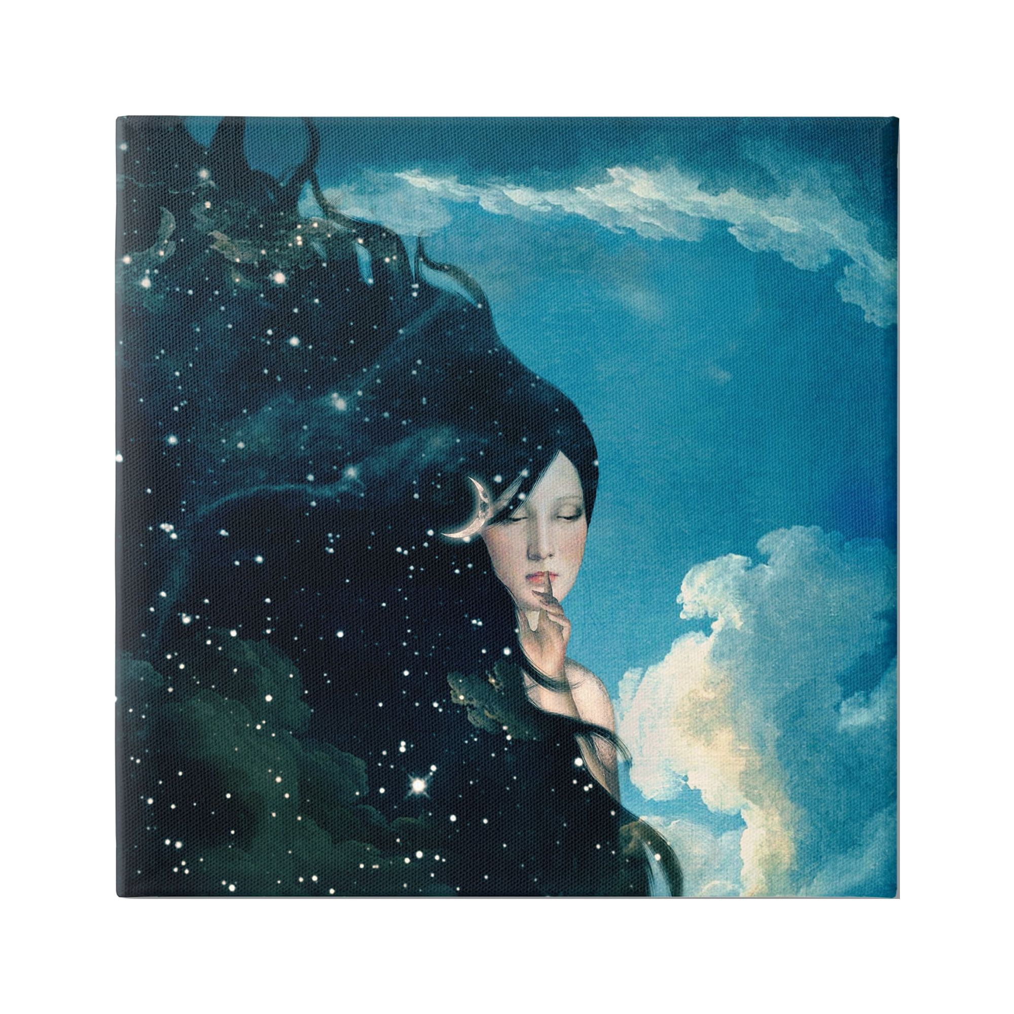 Stupell Industries Abstract Starry Night Sky Hair Daytime Clouds Canvas Wall Art, 30 x 30, Design by Paula Belle Flores
