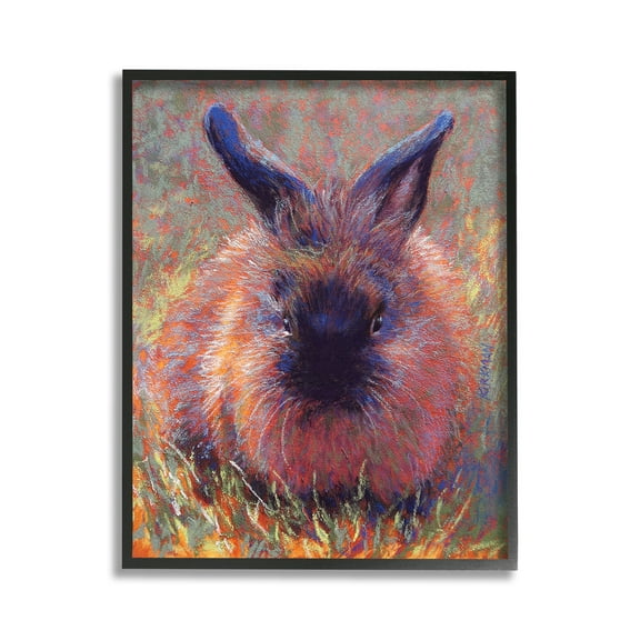 Stupell Industries Abstract Stippled Rabbit Animals & Insects Painting Black Framed Art Print Wall Art, 11 x 14