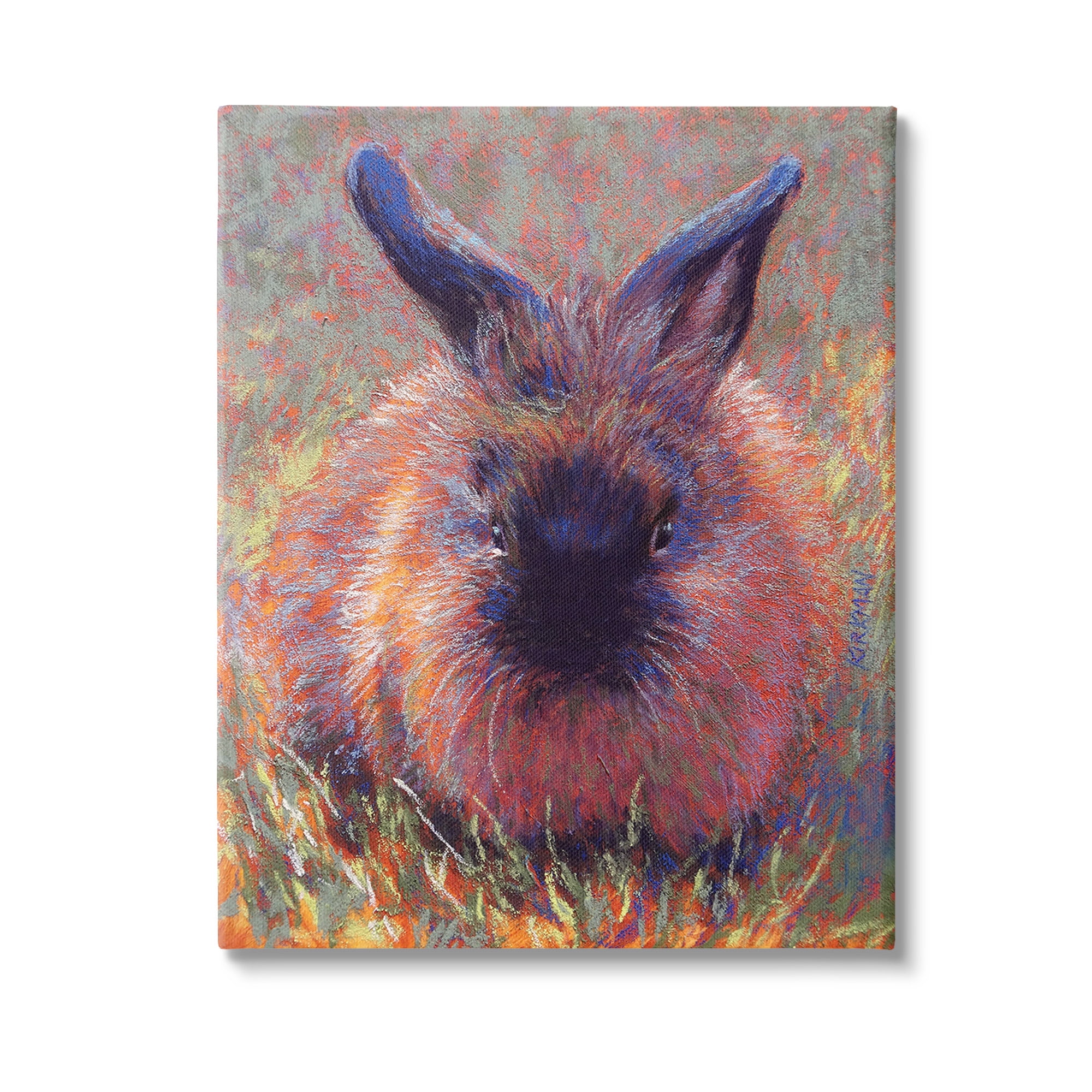 Stupell Industries Abstract Stippled Rabbit Animals & Insects Painting Gallery Wrapped Canvas Art Print Wall Art, 30 x 40