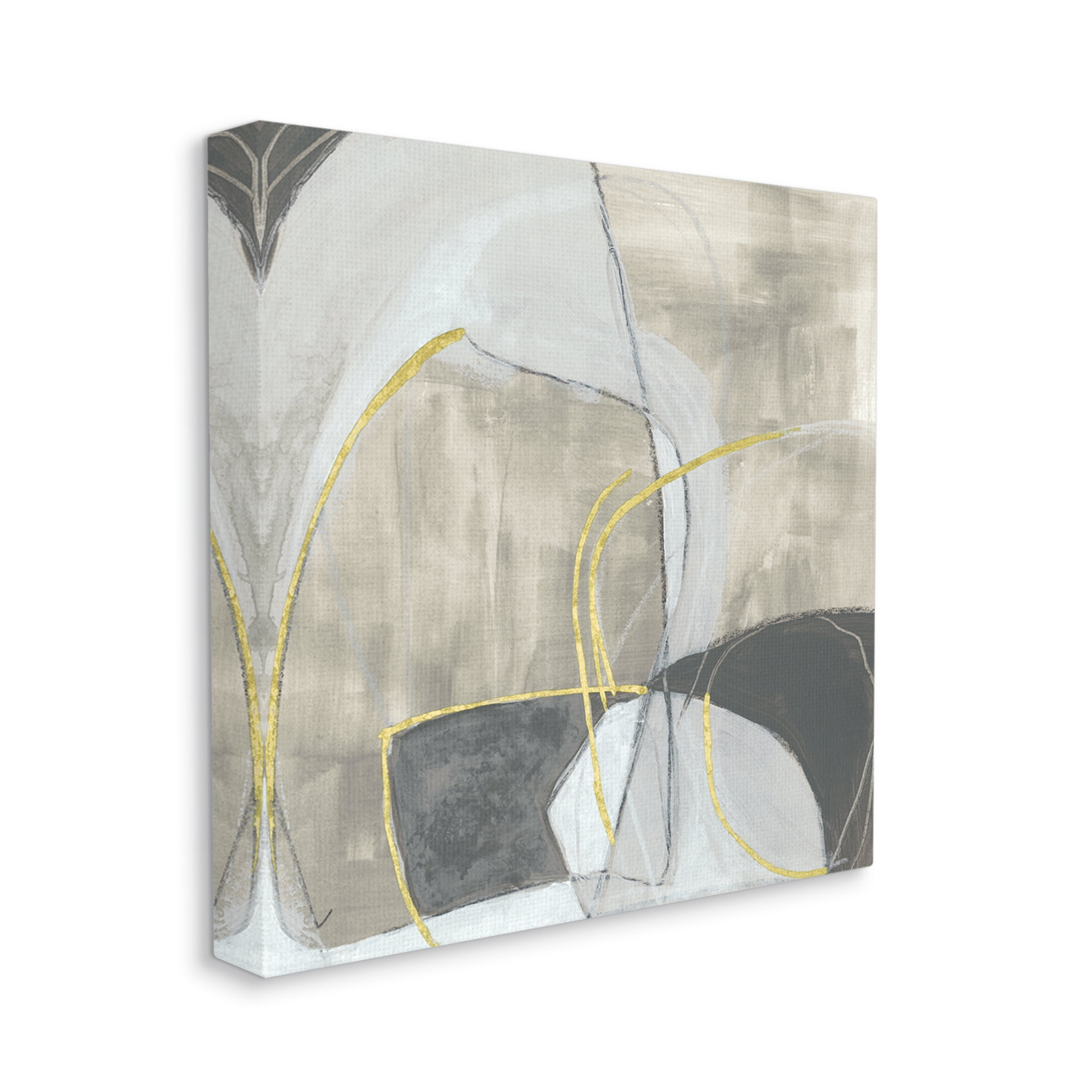 Stupell Industries Abstract Stone Arrangement Organic Round Circular Shapes Abstract Painting Gallery Wrapped Canvas Print Wall Art, 24 x 24