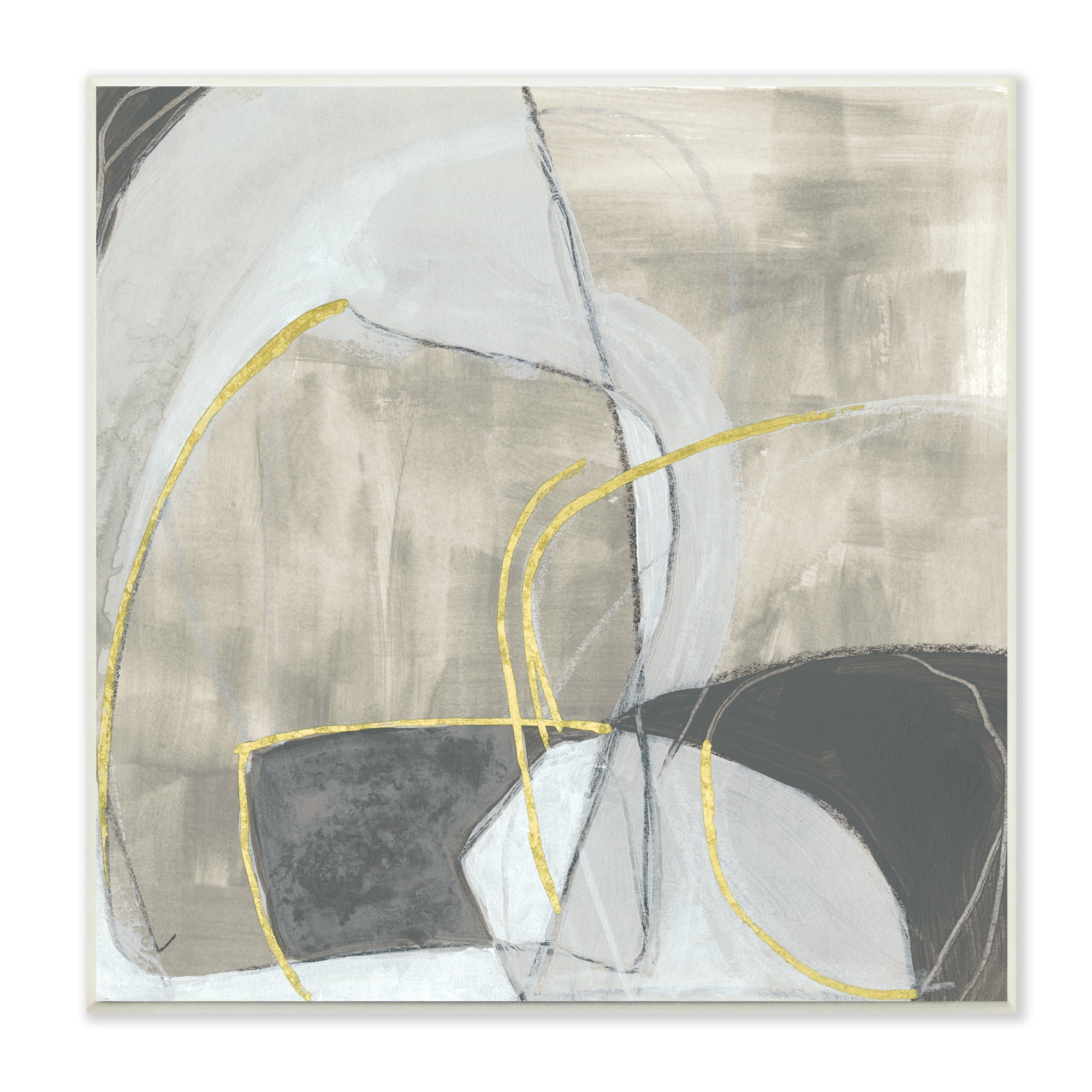Stupell Industries Abstract Stone Arrangement Organic Round Circular Shapes Abstract Painting Unframed Art Print Wall Art, 12 x 12