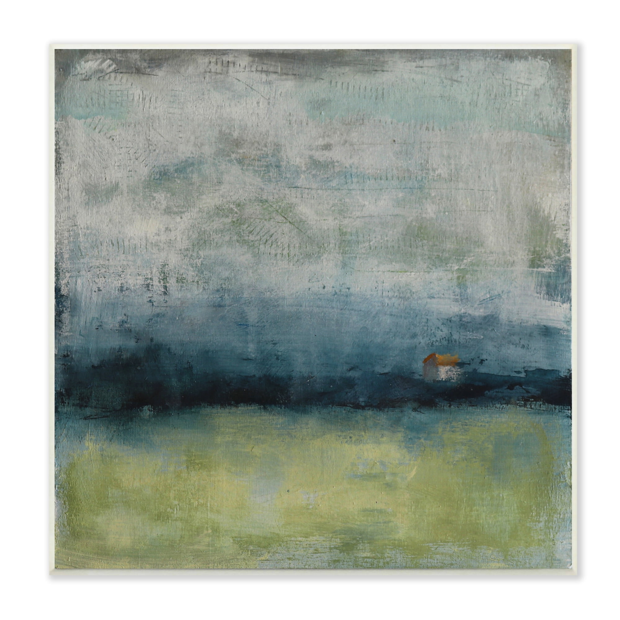 Stupell Industries Abstract Stormy County Home Landscape Murky Grey Sky Abstract Painting Unframed Art Print Wall Art, 12 x 12