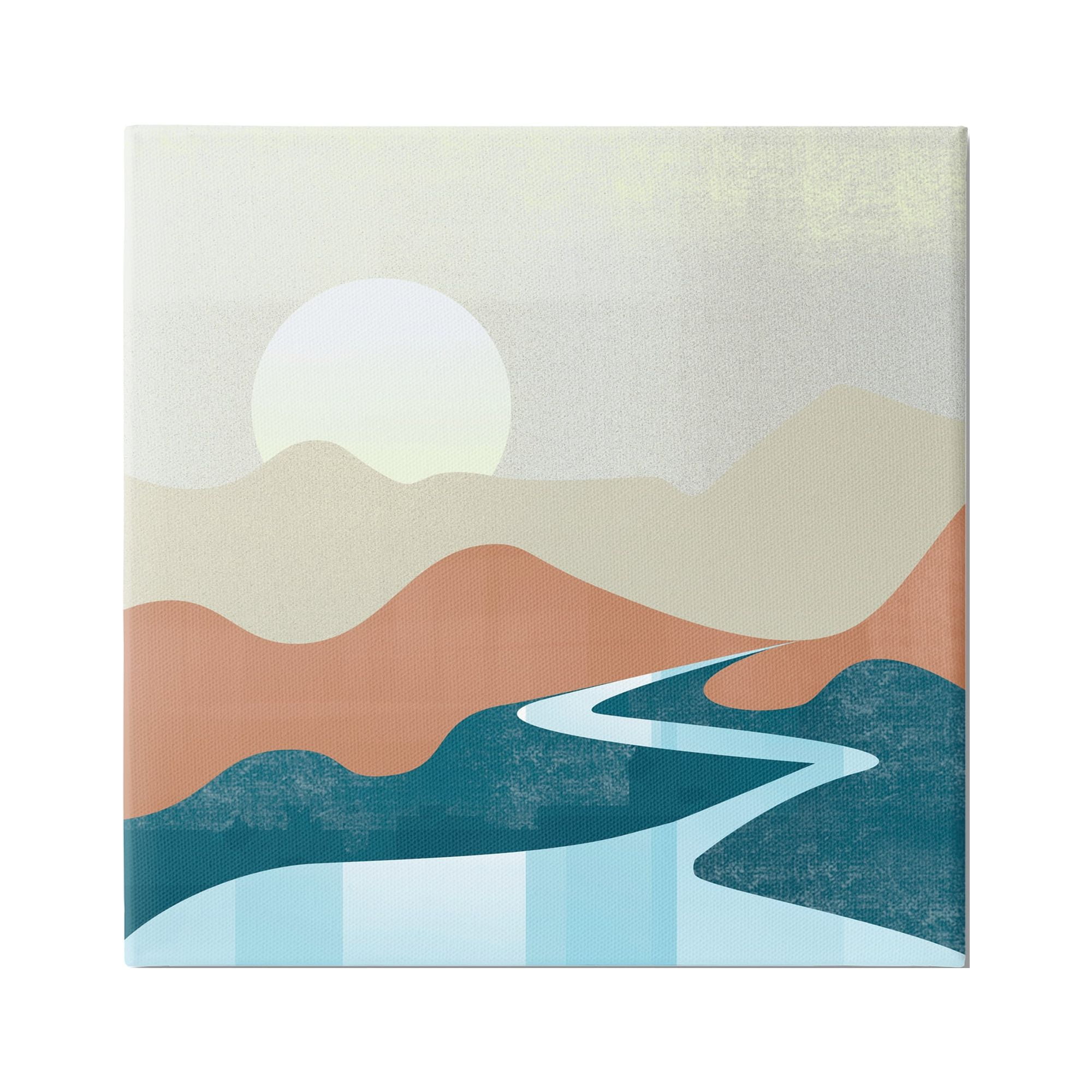 Stupell Industries Abstract Stream Landscape Nature Painting Gallery Wrapped Canvas Print Wall Art, 24 x 24