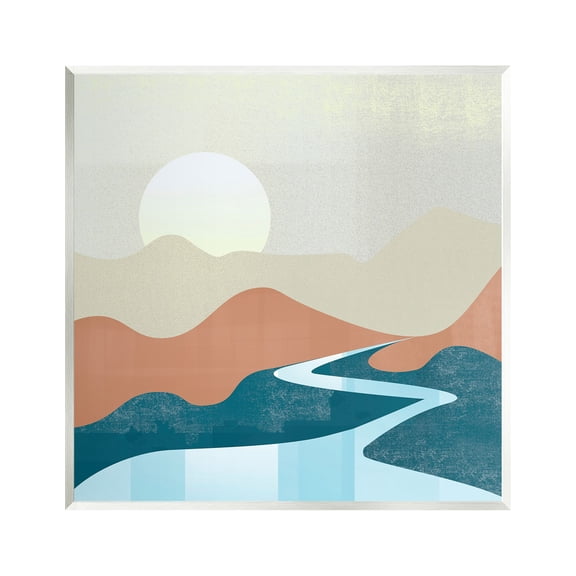 Stupell Industries Abstract Stream Landscape Nature Painting Unframed Art Print Wall Art, 12 x 12