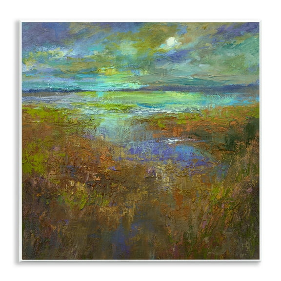 Stupell Industries Abstract Stream View Landscape & Nature Painting Unframed Art Print Wall Art, 12 x 12
