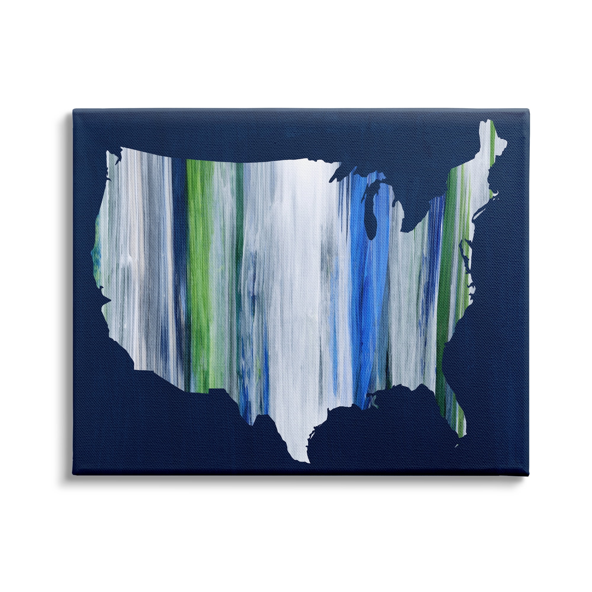 Stupell Industries Abstract Stripe United States of America Map , 40 x 30,Design by Grace Popp