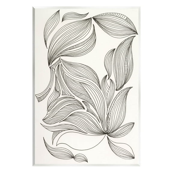 Stupell Industries Abstract Striped Floral Petals Graphic Art Unframed Art Print Wall Art, Design by Regina Moore