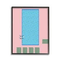 Stupell Industries Abstract Summer Pool Nature Painting Black Framed Art Print Wall Art, 11 x 14