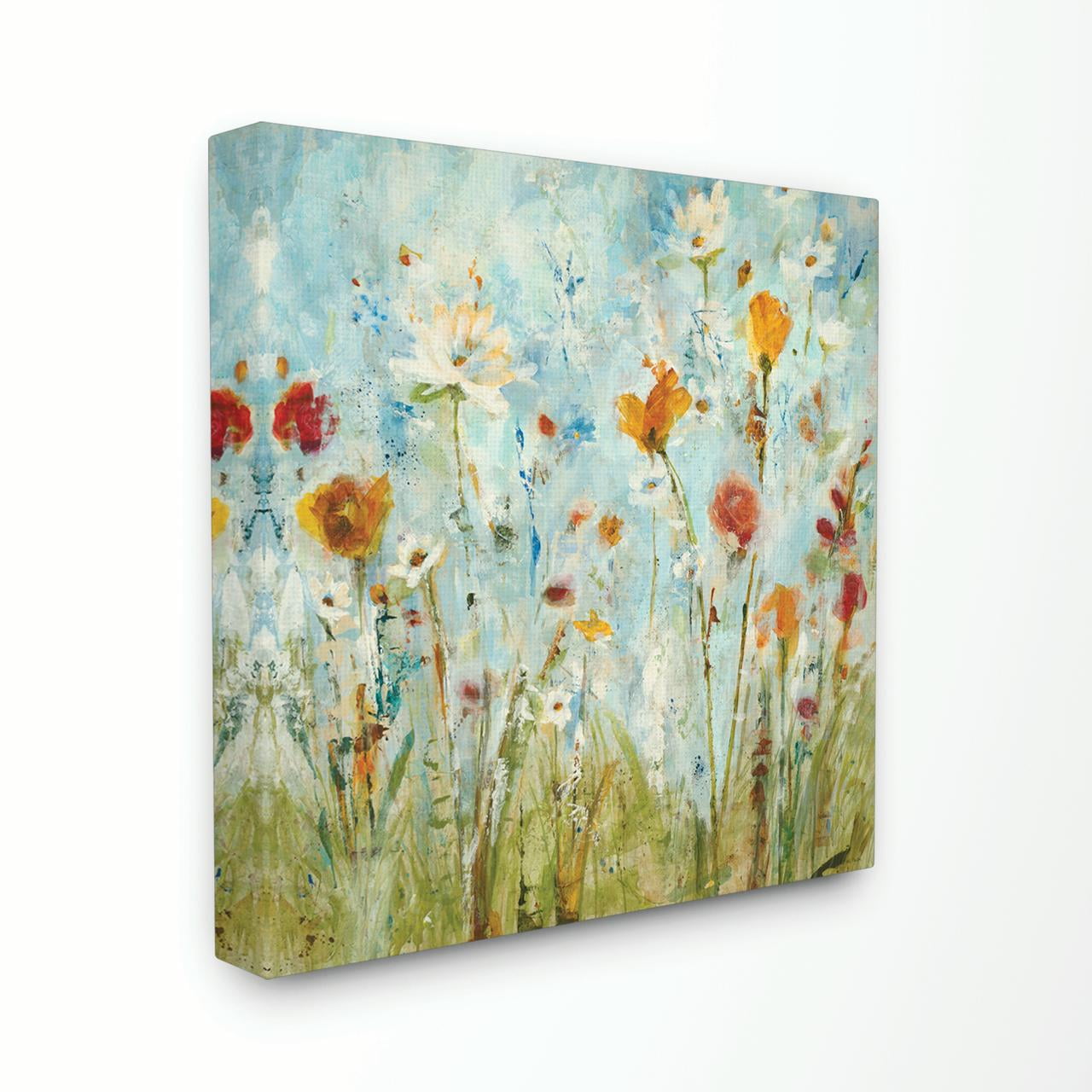 Stupell Industries Abstract Summer Wildflowers Graphic Art Gallery-Wrapped Canvas Print Wall Art, 30x30, by Third and Wall