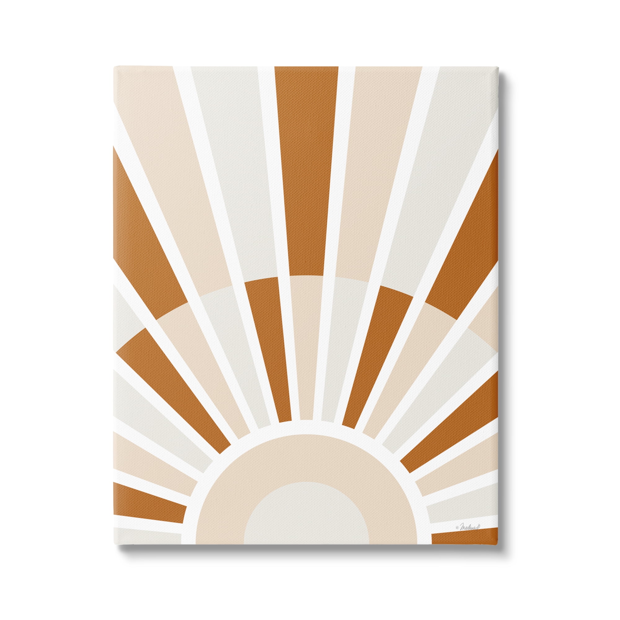 Stupell Industries Abstract Sun on Horizon Alternating Stripes Earth Tones Graphic Art Gallery Wrapped Canvas Print Wall Art, Design by Martina Pavlova