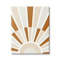 Stupell Industries Abstract Sun on Horizon Alternating Stripes Earth Tones Graphic Art Gallery Wrapped Canvas Print Wall Art, Design by Martina Pavlova