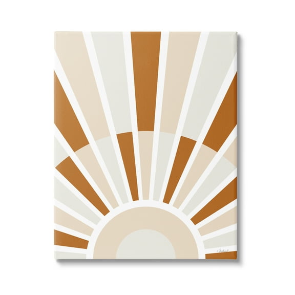Stupell Industries Abstract Sun on Horizon Alternating Stripes Earth Tones Graphic Art Gallery Wrapped Canvas Print Wall Art, Design by Martina Pavlova