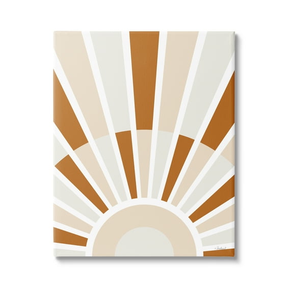 Stupell Industries Abstract Sun on Horizon Alternating Stripes Earth Tones Graphic Art Gallery Wrapped Canvas Print Wall Art, Design by Martina Pavlova