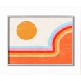 thumbnail image 1 of Stupell Industries Abstract Sun Over Striped Lines Blue Red Orange Framed Wall Art Design by Daphne Polselli, 16" x 20", Gray Framed, 1 of 1