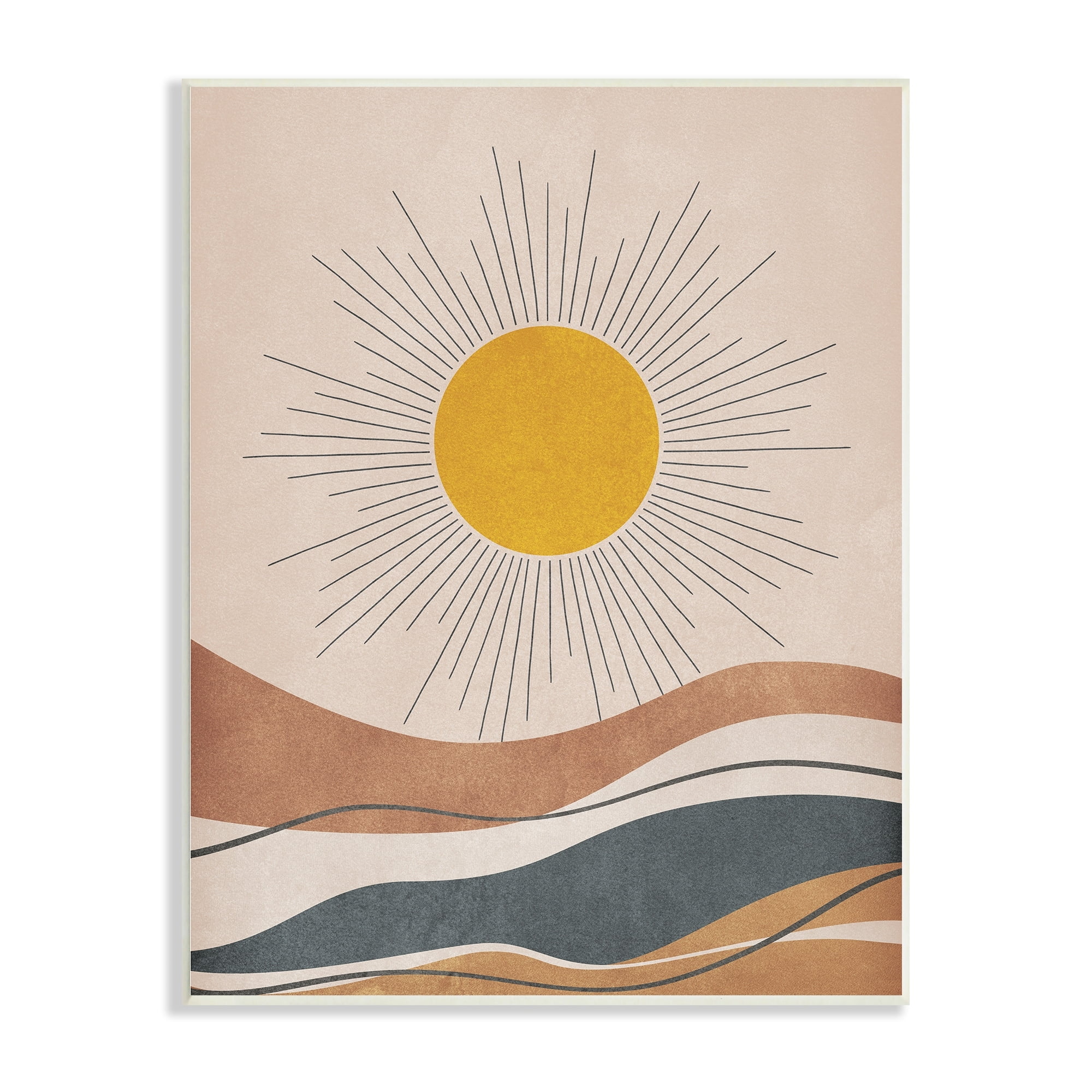Stupell Industries Abstract Sun Shining Desert Brown Lines, 10 x 15, Design by JJ Design House LLC
