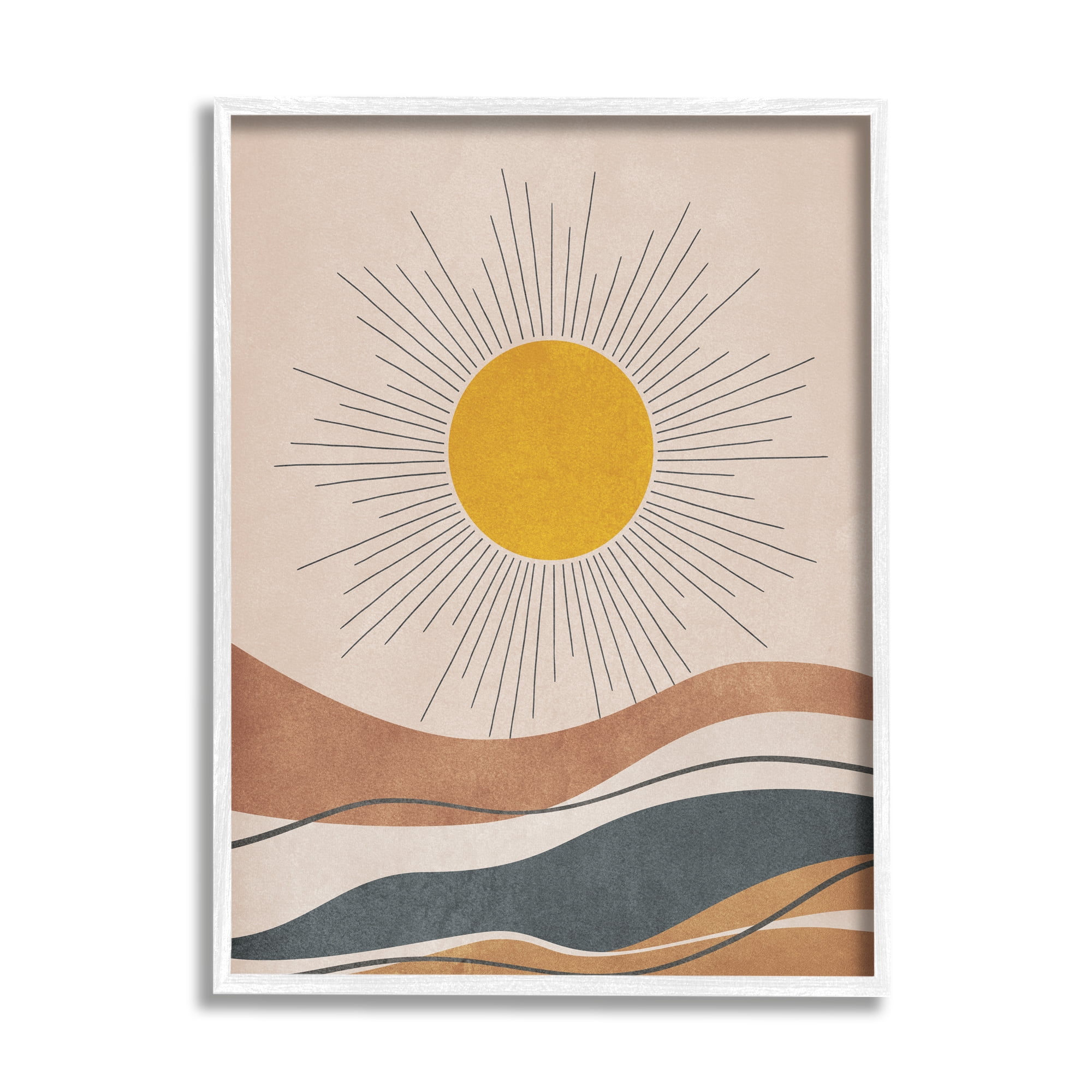 Stupell Industries Abstract Sun Shining Desert Brown Lines, 16 x 20, Design by JJ Design House LLC