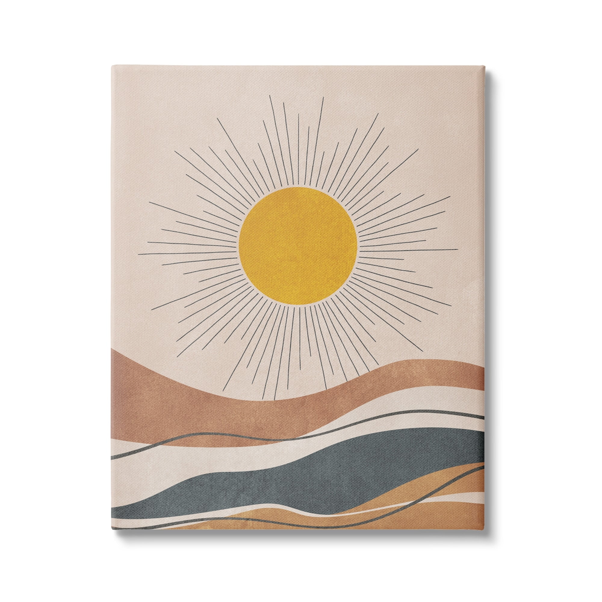 Stupell Industries Abstract Sun Shining Desert Brown Lines, 16 x 20, Design by JJ Design House LLC