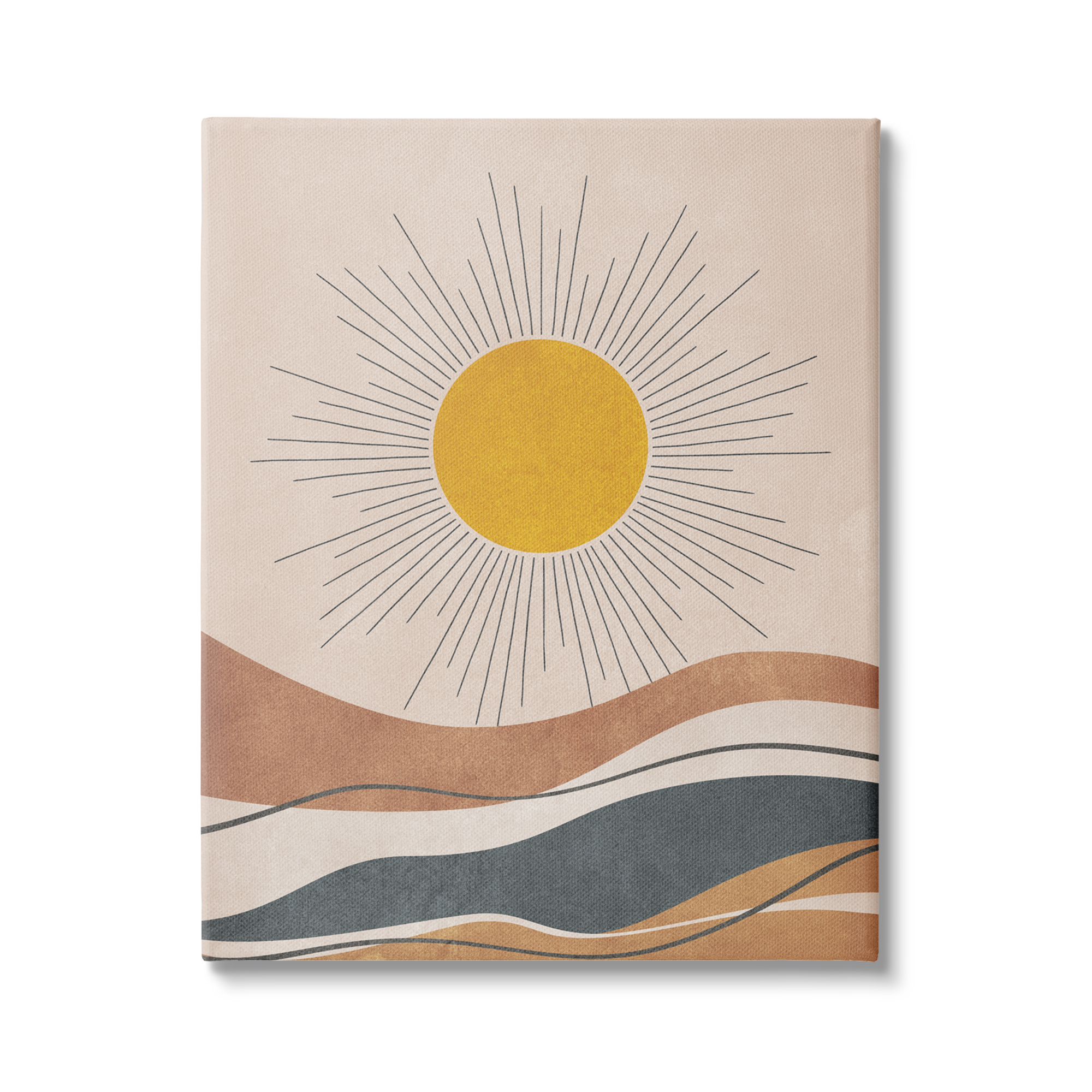 Stupell Industries Abstract Sun Shining Desert Brown Lines, 30 x 40, Design by JJ Design House LLC