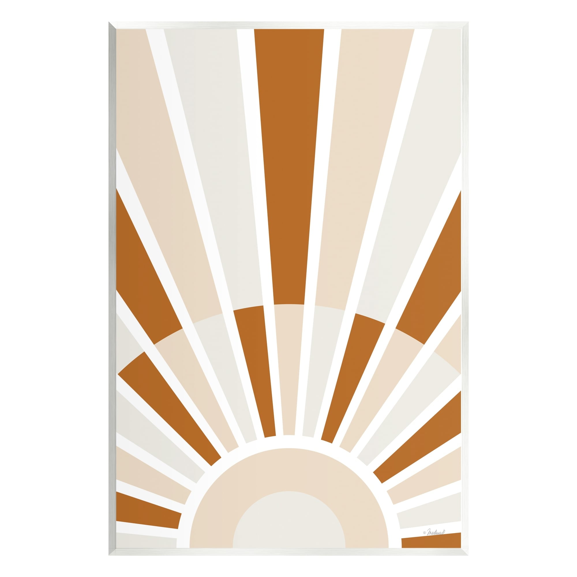 Stupell Industries Abstract Sun on Horizon Alternating Stripes Earth Tones Graphic Art Unframed Art Print Wall Art, Design by Martina Pavlova
