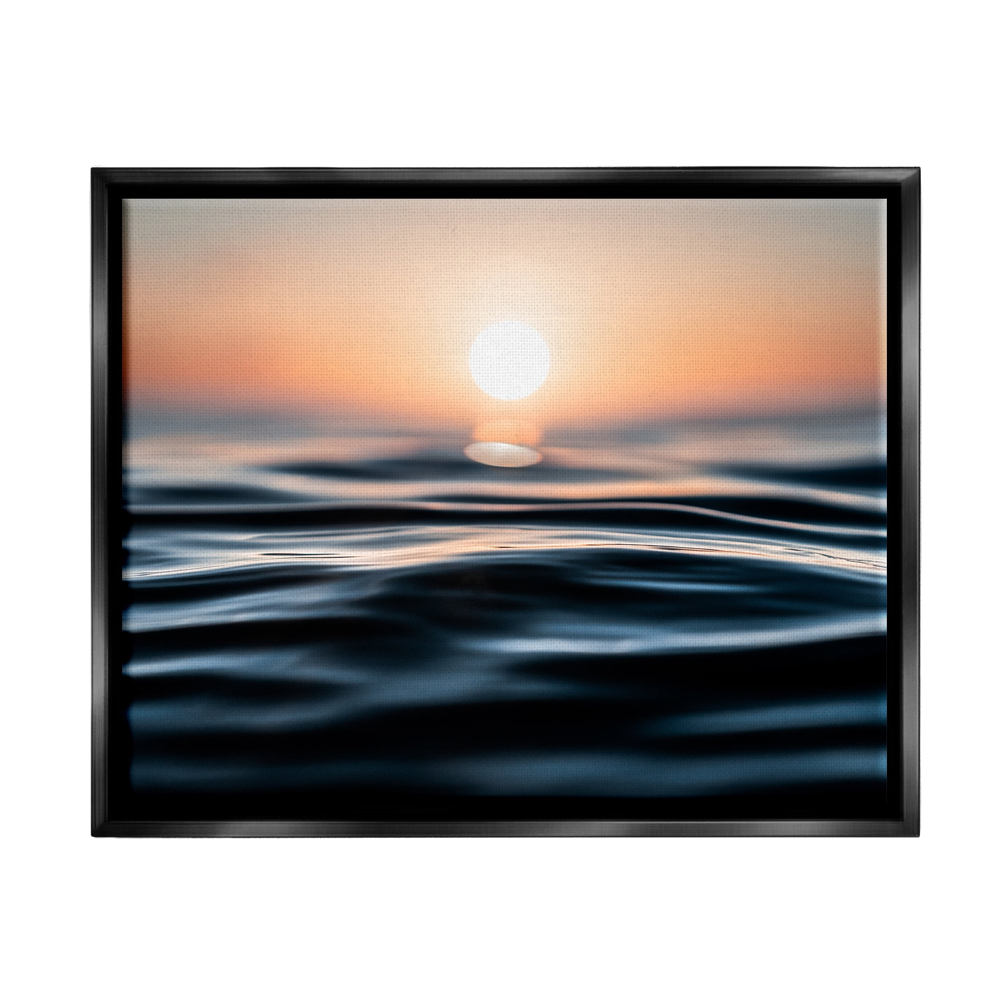 Stupell Industries Abstract Sunlit Ripples Landscape Painting Black Floater Framed Canvas Art Print Wall Art, 31 x 25