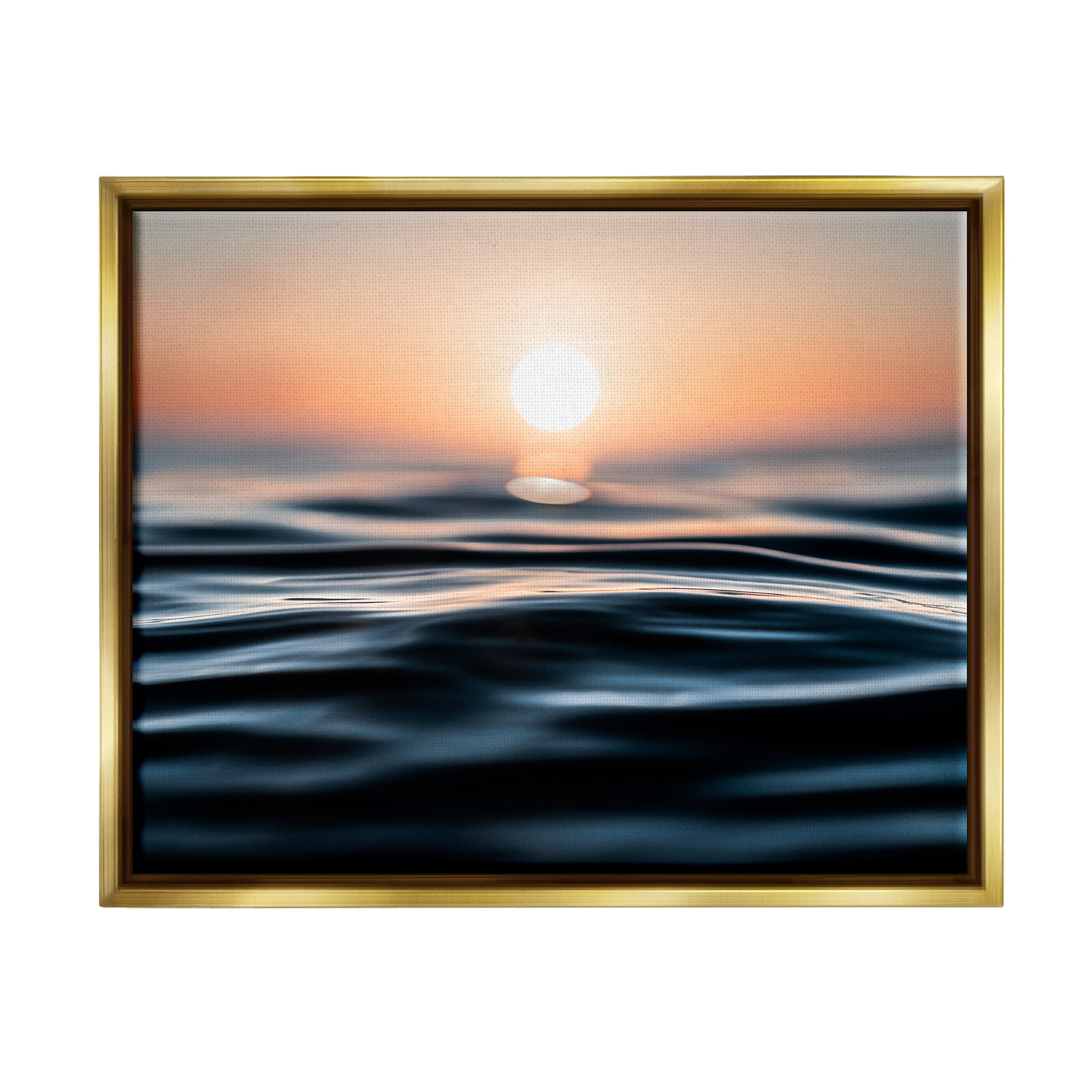 Stupell Industries Abstract Sunlit Ripples Landscape Painting Gold Floater Framed Canvas Art Print Wall Art, 31 x 25
