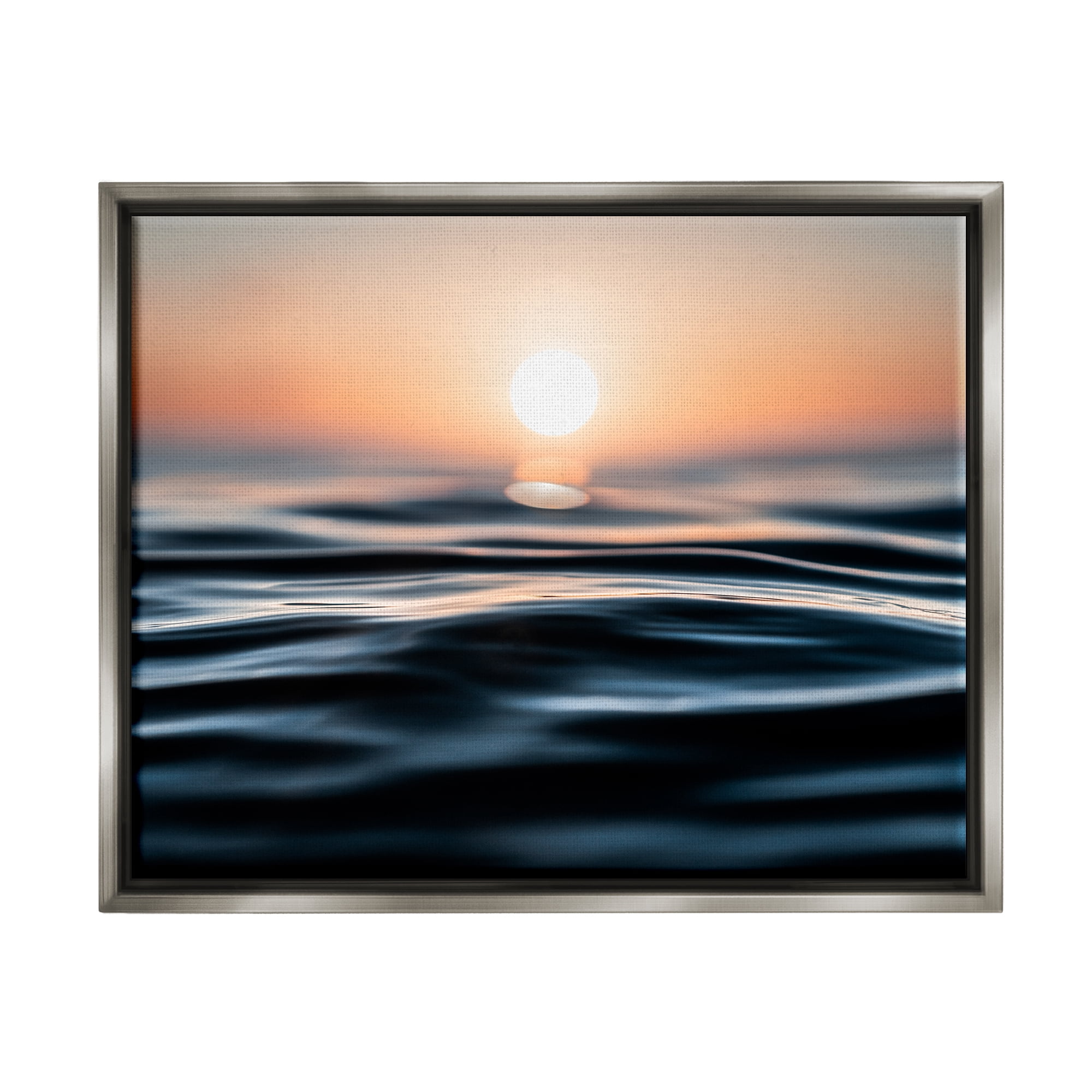 Stupell Industries Abstract Sunlit Ripples Landscape Painting Gray Floater Framed Canvas Art Print Wall Art, 31 x 25