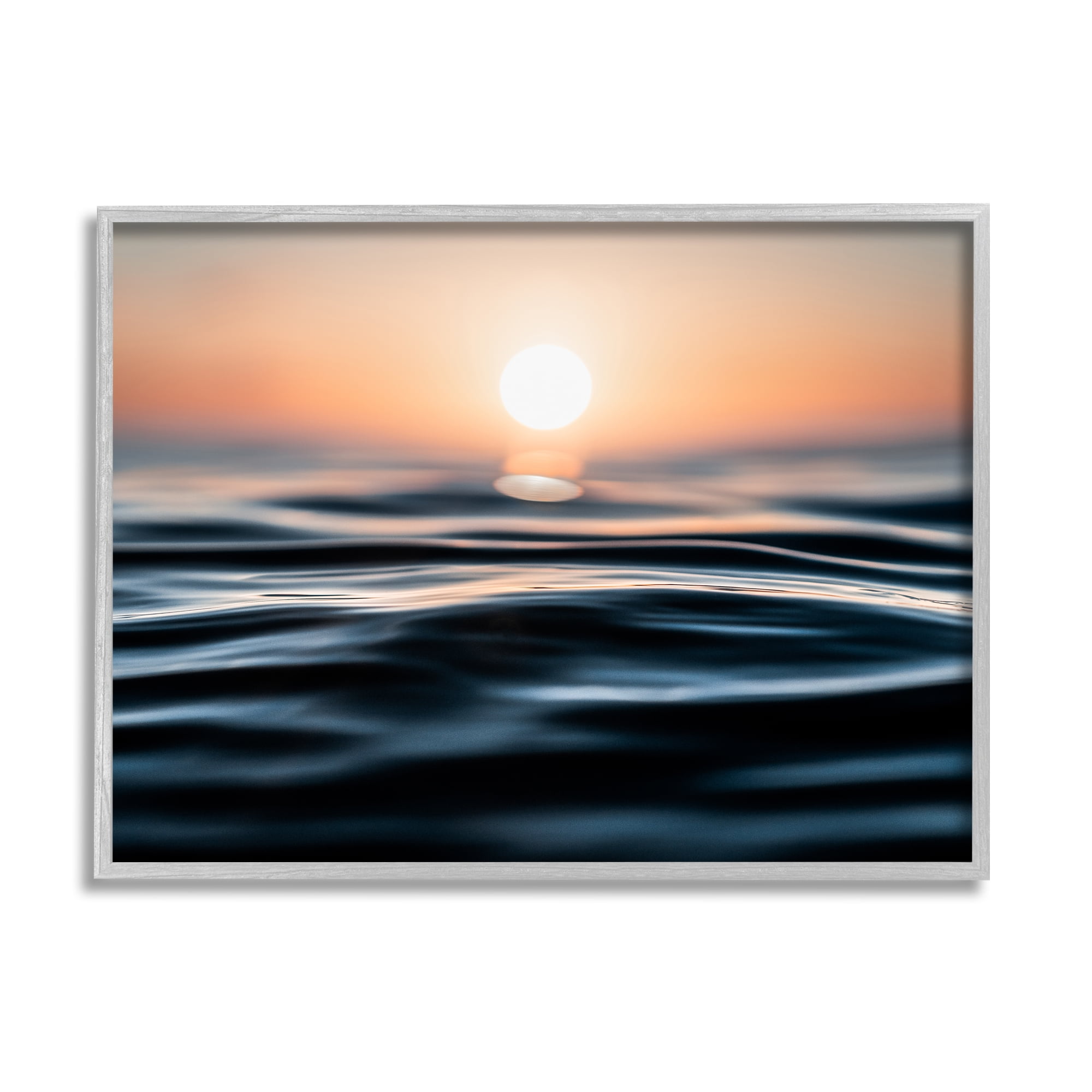 Stupell Industries Abstract Sunlit Ripples Landscape Painting Gray Framed Art Print Wall Art, 14 x 11