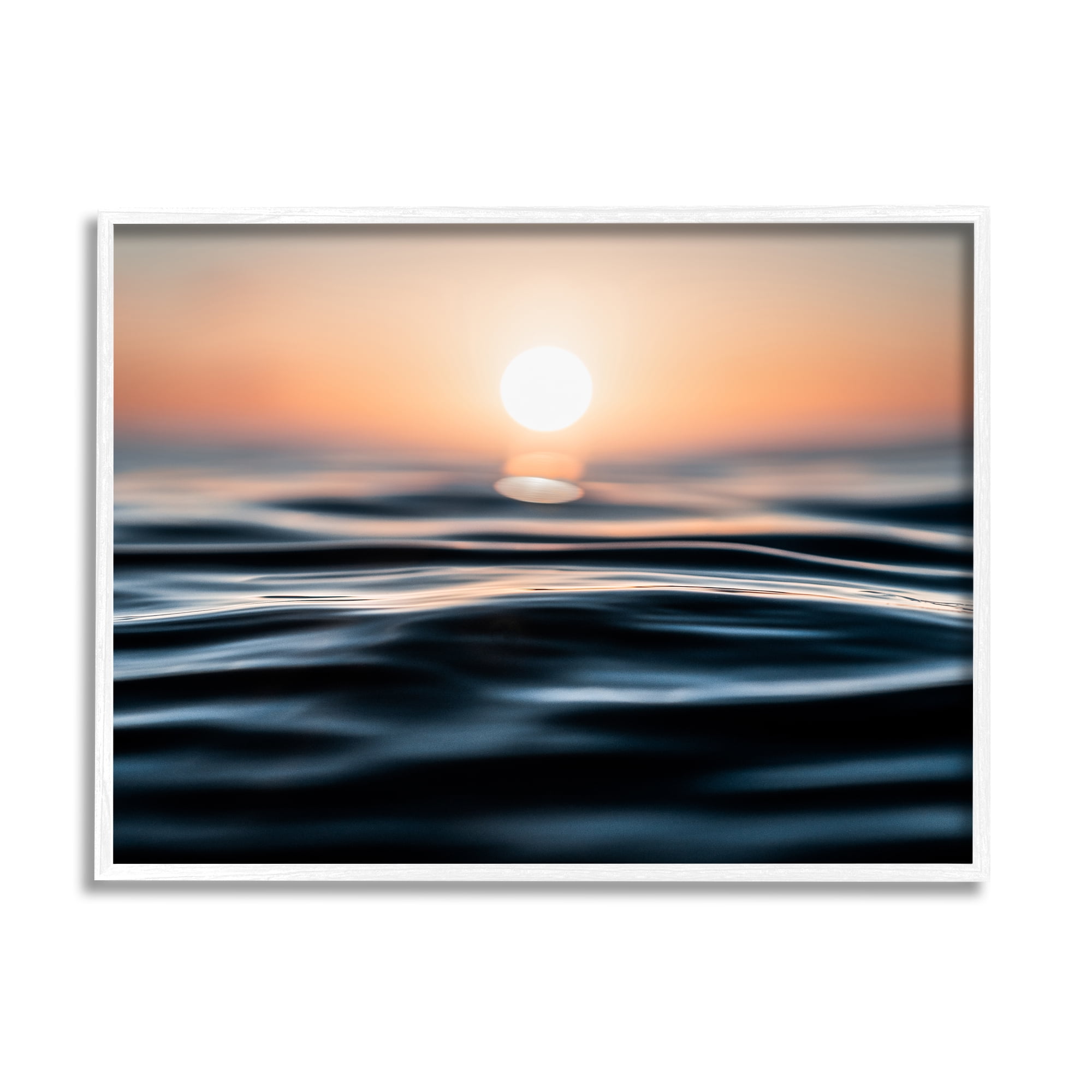 Stupell Industries Abstract Sunlit Ripples Landscape Painting White Framed Art Print Wall Art, 20 x 16