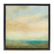 Stupell Industries Abstract Sunlit landscape Landscape Painting Black Floater Framed Canvas Art Print Wall Art, 18 x 18