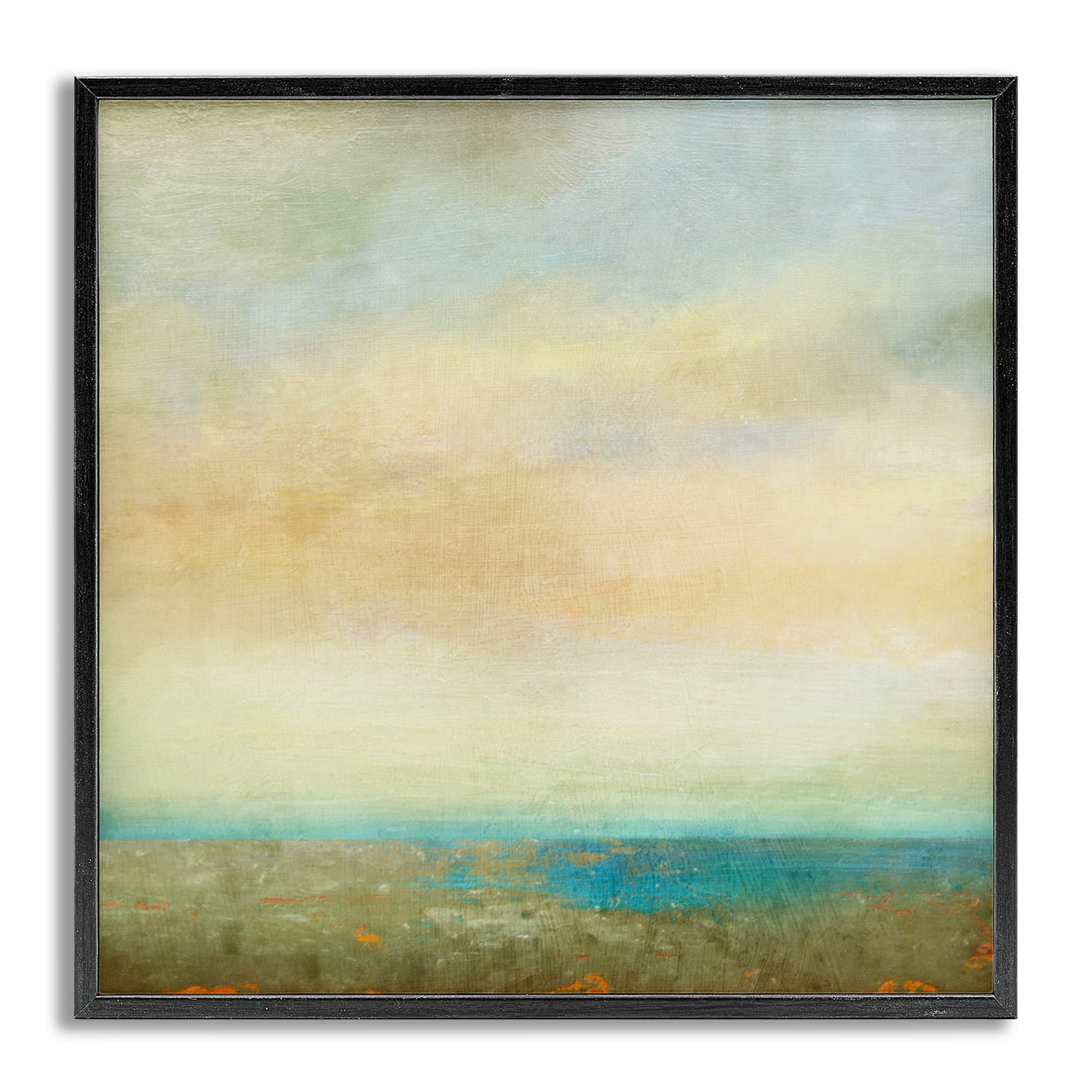 Stupell Industries Abstract Sunlit landscape Landscape Painting Gray Framed Art Print Wall Art, 12 x 12