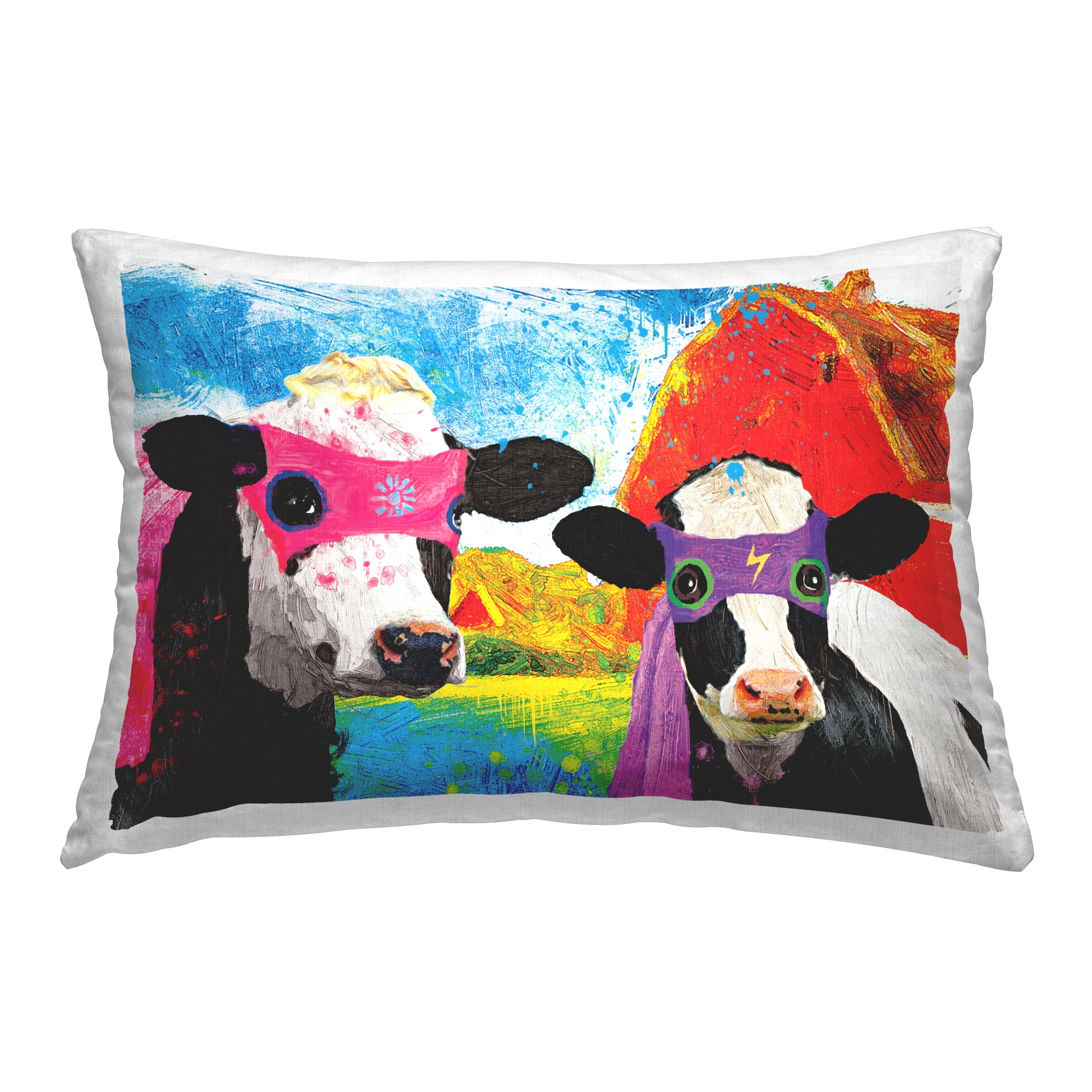Stupell Industries Abstract Superhero Cows Decorative Printed Throw Pillow Design by Porter Hastings