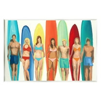 Stupell Industries Abstract Surfer Friends Sports Painting Unframed Art Print Wall Art, 15 x 10