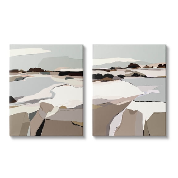 Stupell Industries Abstract Swedish Landscape Shapes Graphic Art Gallery Wrapped Canvas Print Wall Art, Set of 2, Design by Nikita Jariwala
