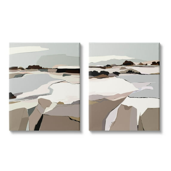 Stupell Industries Abstract Swedish Landscape Shapes Graphic Art Gallery Wrapped Canvas Print Wall Art, Set of 2, Design by Nikita Jariwala