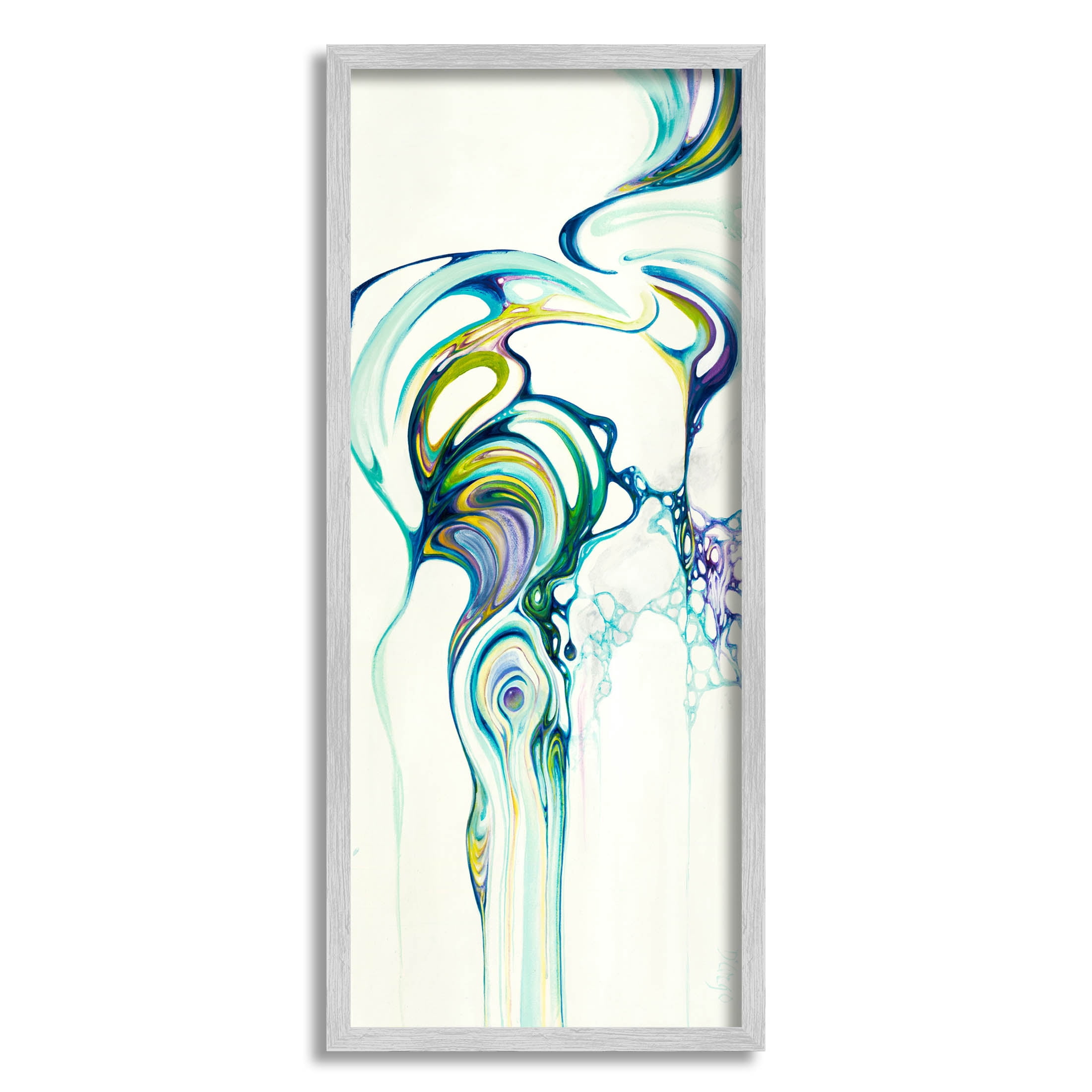 Stupell Industries Abstract Swirl Composition Graphic Art Gray Framed Art Print Wall Art, Design by Dina D'Argo