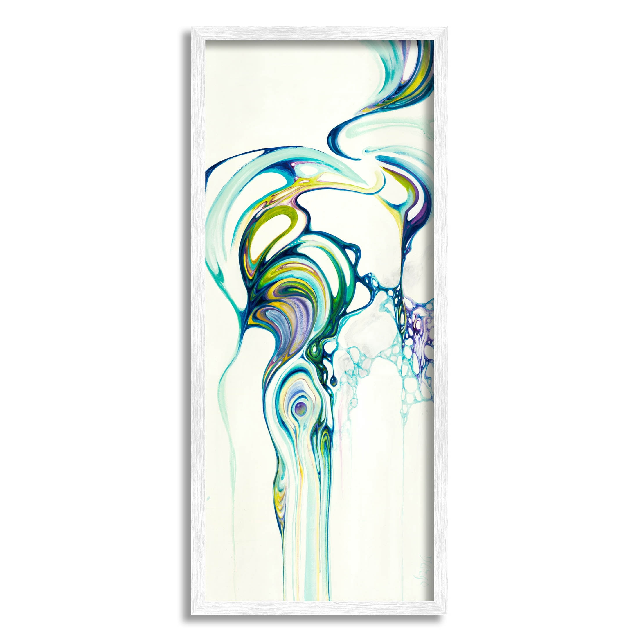 Stupell Industries Abstract Swirl Composition Graphic Art White Framed Art Print Wall Art, Design by Dina D'Argo