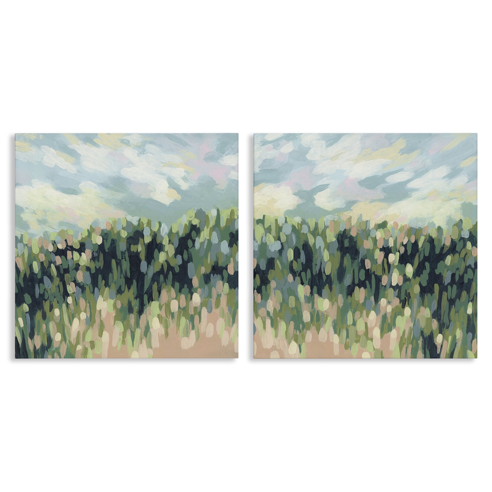 Stupell Industries Abstract Tall Wheat Grass Field Landscape & Nature Painting Wrapped Canvas Art Print Wall Art, 24 x 24, Set of 2